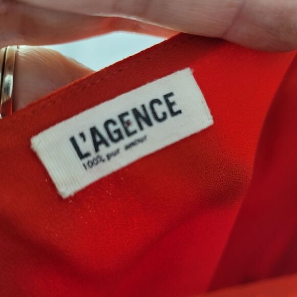 L'agence lightweight red crepe halter dress - Picture 6 of 10